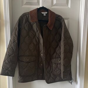 Old Navy Brown Corduroy Collar Quilted Women’s Jacket